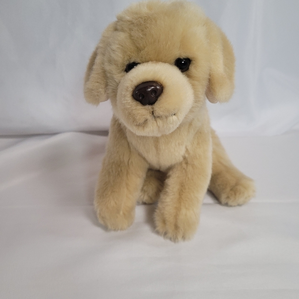 Toys R Us Animal Alley Golden Yellow Lab Sitting Puppy Plush Stuffed Anomal 10"